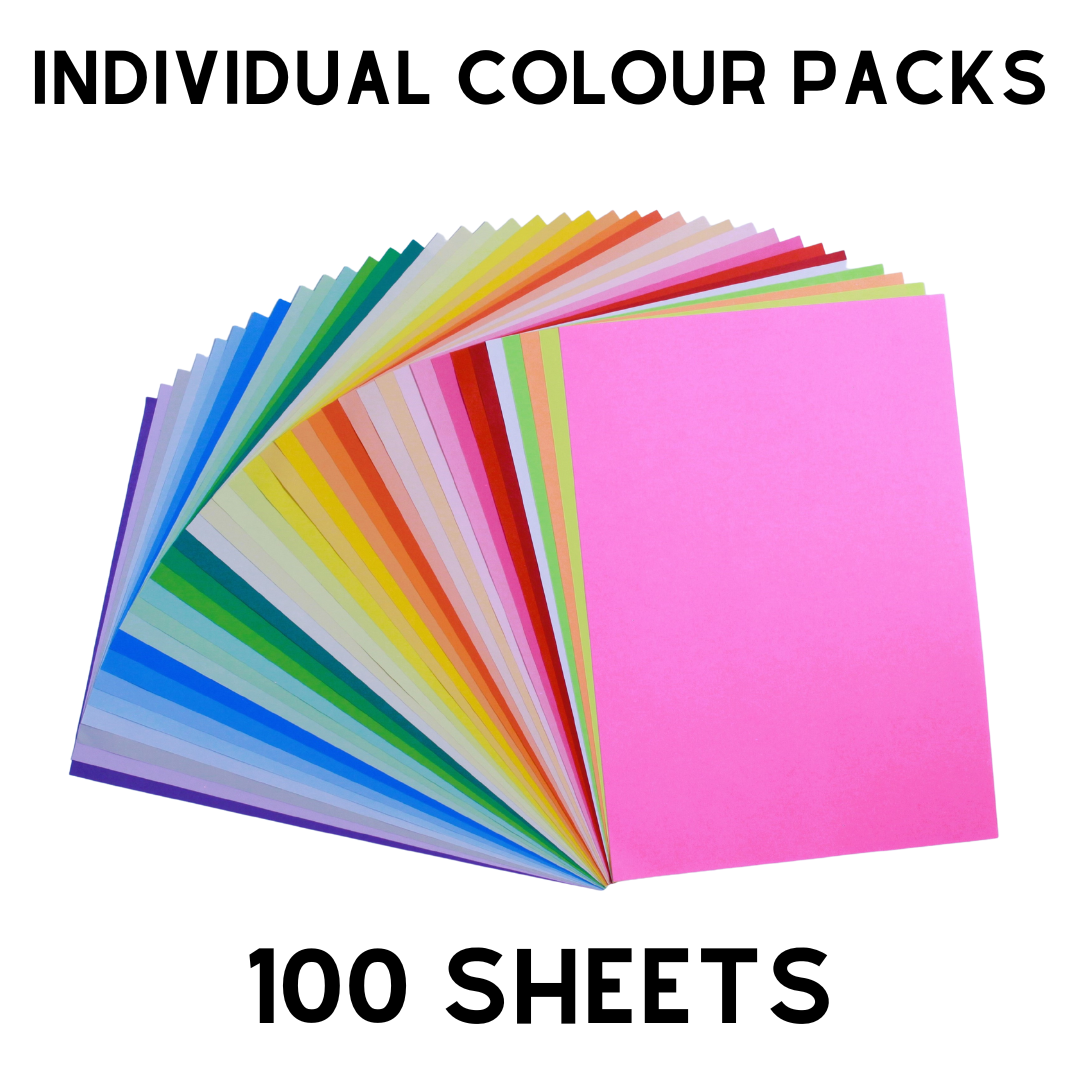 A4 Coloured Paper • 100 Sheet Packs