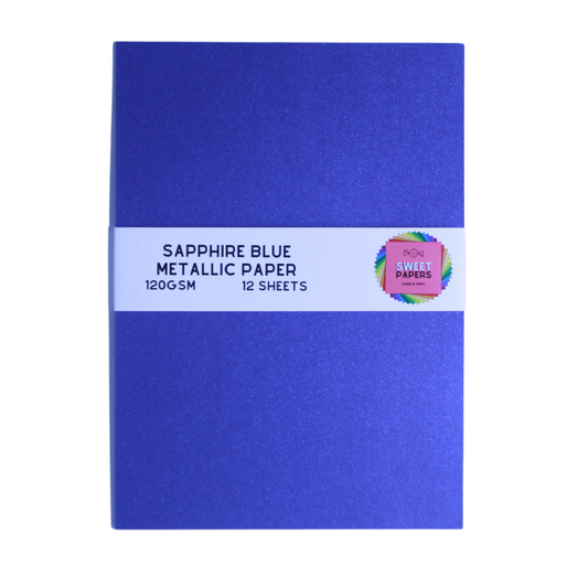 120gsm Sapphire Blue Metallic• 12 Sheets