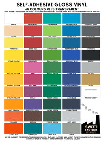 Self-adhesive vinyl Collection • Spectrum 46 colours • A5 • Gloss finish • 50 sheets