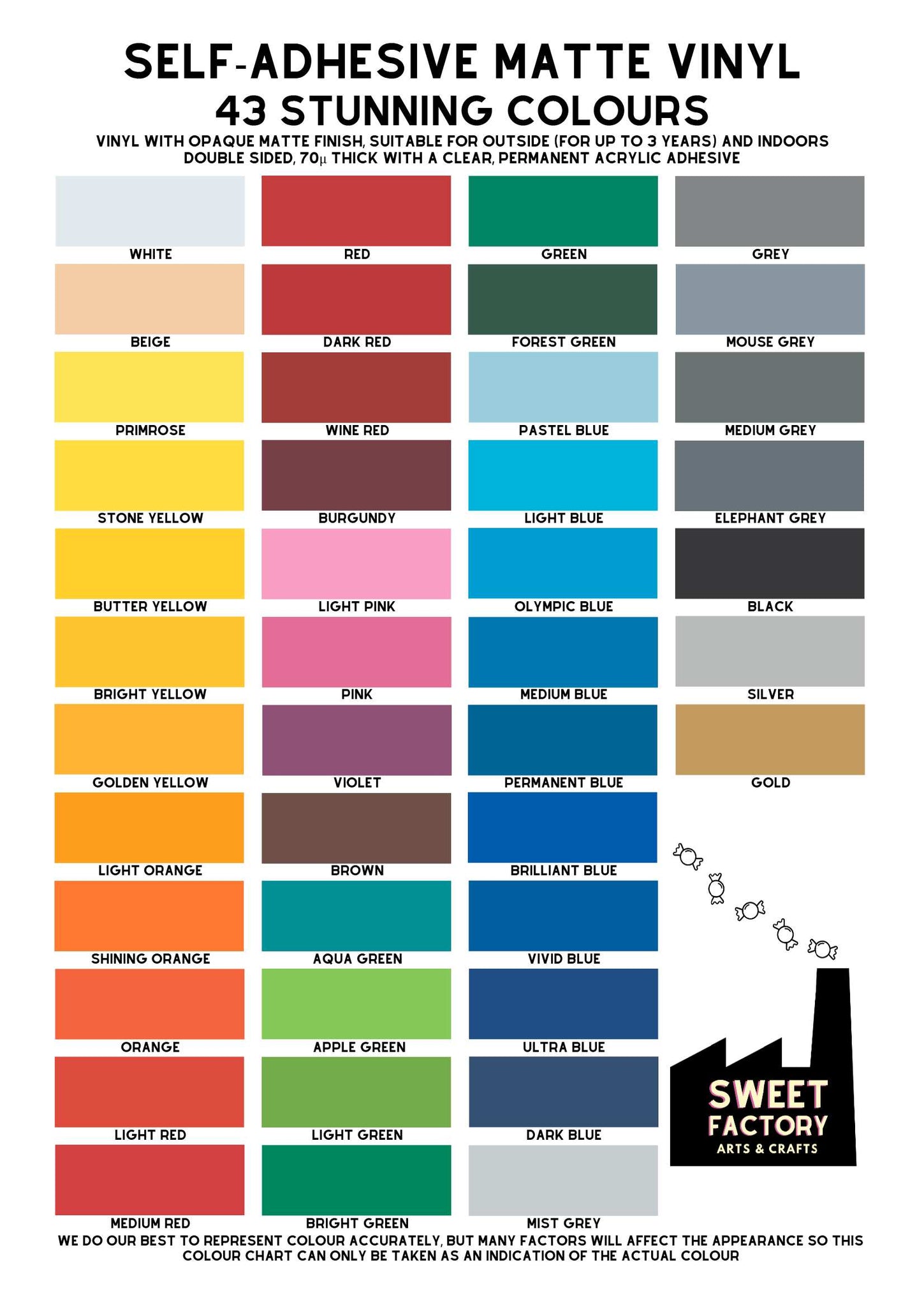 Self-Adhesive Matte Vinyl • by the metre • 610mm wide