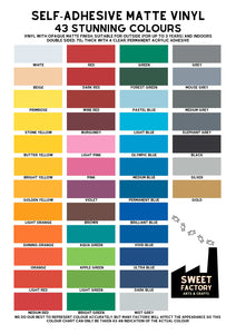 Self-Adhesive Matte Vinyl • by the metre • 610mm wide