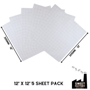Reusable Gridded Transfer Tape • 12" x 12" • 5, 10 or 20 Sheet Packs