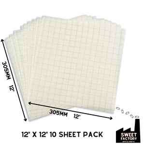 Reusable Gridded Transfer Tape • 12" x 12" • 5, 10 or 20 Sheet Packs