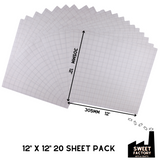 Reusable Gridded Transfer Tape • 12" x 12" • 5, 10 or 20 Sheet Packs
