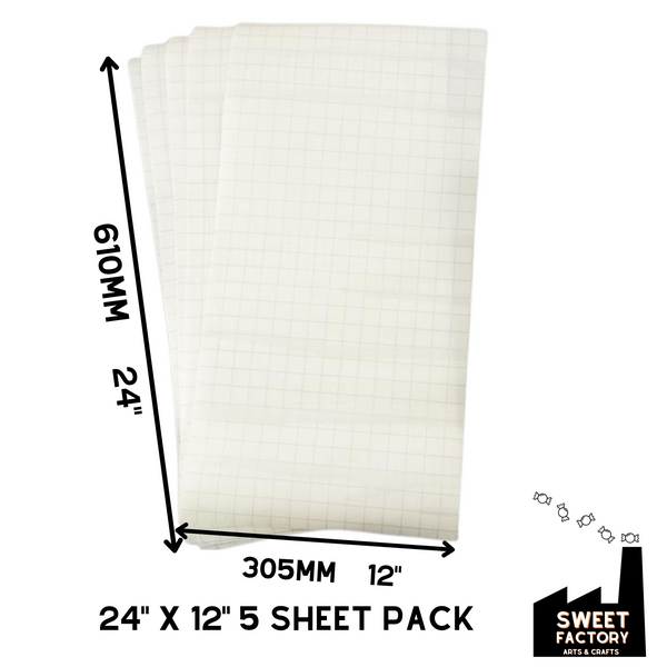 Reusable Gridded Transfer Tape • 12" x 24" • 5 Sheets in Weston Tube