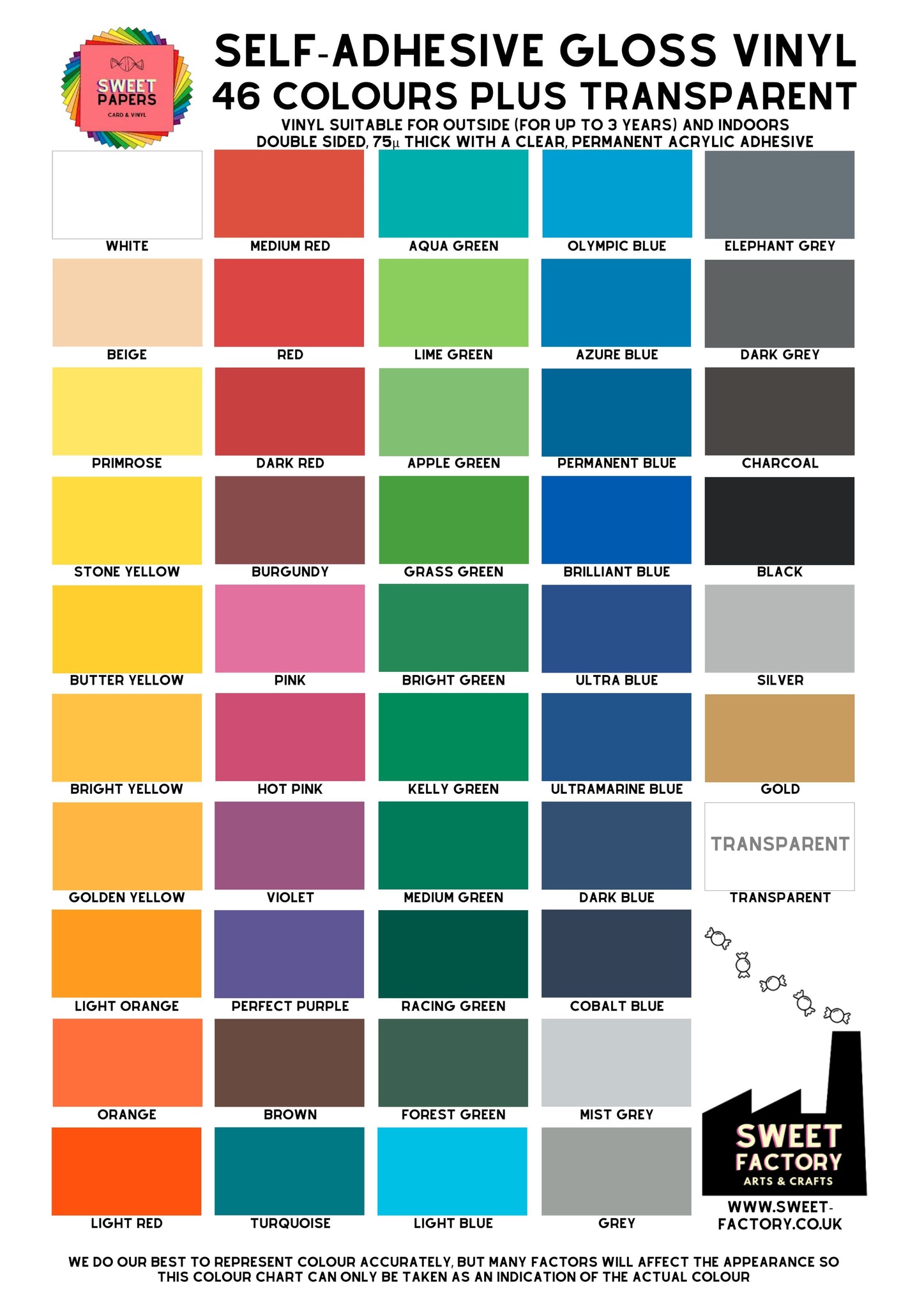 Self-Adhesive Gloss Vinyl • by the metre  • 610mm wide  • A5 samples available